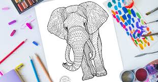 You can easily express yourself with the coloring pencils on the drawings with our elephant coloring pictures. Exotic Elephant Zentangle Coloring Page