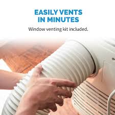Ventless air conditioners work by pulling in ambient air through a vent, usually in the back or bottom of therefore, there aren't any hoses, window kits, or exhaust fans to worry about. Newair Portable Air Conditioner 14 000 Btus Cools 525 Sq Ft