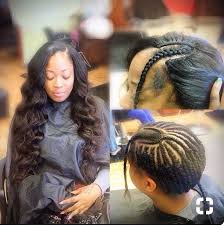 Closure with middle part braid pattern. Side Part Sew In With Leave Out Braid Pattern Novocom Top
