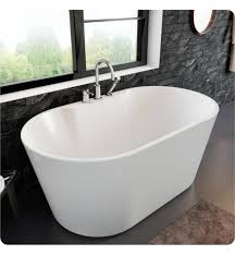 This presents a problem when you need to plunge the tub. A E Bath Bt 1078 Retro 55 7 8 Acrylic Freestanding Oval Soaker Bathtub In White Soaker Bathtub Bathtub Bathtub Remodel