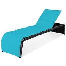 The adjustable angle back and folding legs are designed for easy stacking and storage. Gymax Llc Black Adjustable Rattan Patio Recliner Chaise Lounge Chair With Turquoise Cushion Yahoo Shopping