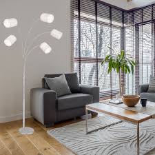 Wir bieten auch verwandte artikel über deckenbeleuchtung wohnzimmer spots wie innenarchitektur, außendesign. Design Stehleuchte Stoffschirm Wohnzimmer Beleuchtung Standleuchte Lampe Sandfarben Spots Schwenkbar 5x E14 Lxbxh 84x130x204 Cm Etc Shop