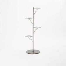 Tall indoor outdoor garden black metal 4 potted square flower shelves plant pot stand. Prism Plant Stand