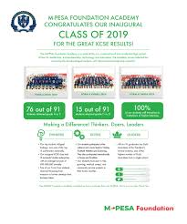 A total of 83 candidates scored mean grade of c+ (plus) and above; Congratulations Class Of 2019 Mpesa Foundation Academy