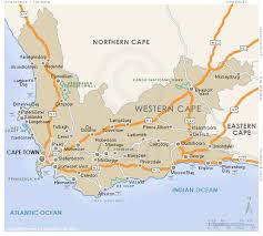 The western cape lies on the southern tip of africa. Western Cape Hybrid Physical Political Map