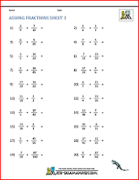 Free lessons and fractions worksheets on adding fractions with unlike denominators, mixed numbers & whole numbers. Adding Fractions Worksheets