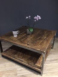 This reclaimed wood coffee table was inspired by a gorgeous drum table in napa ca.nothing like wine and vacation to open the mind to inspiration. Reclaimed Wood Industrial Steel Coffee Table Rustic Furniture Diy Coffee Table Wood Reclaimed Wood Coffee Table