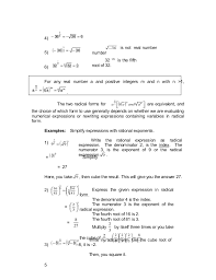 When an expression involving square root radicals is written in simplest form, it will not contain a radical in the denominator. Mathematics 9 Radical Expressions 1