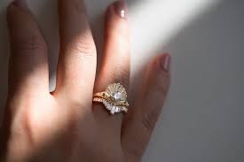 Vintage Art Deco Ring Baguette Crown Cluster Engagement Ring Art Deco Wedding Rings Art Deco Engagement Ring Cluster Engagement Ring