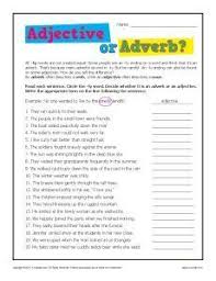Printable Classroom Activity Adjective Or Adverb Parts Of Speech Worksheets Adjective Worksheet Adjectives