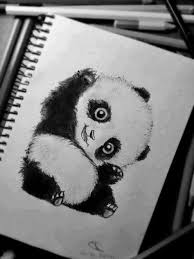 Black And White Cute Baby Panda Drawing Pin On Arte Lapiz
