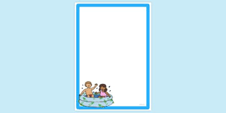Send online pool party invitations to get everyone together for fun in the sun. Free New Pool Party Page Border Teacher Made