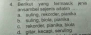 Ikhtisar dan perbedaan kunci 2. Sebutkan Macam Macam Jenis Musik Ansambel Sejenis Brainly Co Id