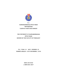 KSÜ İLAHİYAT FAKÜLTESİ DERGİSİ