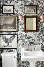 A graphic wallpaper can transform a bathroom in an instant. Bathroom Wallpaper Ideas House Garden