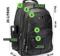 Mochila de Couro Fashion Way Executiva Trabalho Escola Notebook