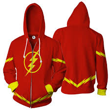 Black And Red Zip Up Hoodie The Flash Superhero 3d Cosplay Red Zip Up Hoodie Flash Superhero Dc Fashion The Flash