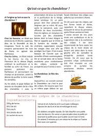 Textes Informatifs Documentaires Cycle 3 Chandeleur Lecture Comprehension
