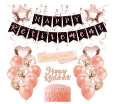 Rose Gold Retirement Party Decorations Retired Woman Decorations Happy Retiremen Retirement Party Decorations Happy Retirement Banner Retirement Party Supplies