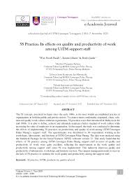 Agency browse other government agencies and ngos websites from the list. Pdf 5s Practice Its Effects On Quality And Productivity Of Work Among Uitm Support Staff