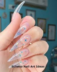 Stiletto nails are renowned for their long, sharp shape. 30 Great Stiletto Nail Art Design Ideas 1 Nailideas Transparent Nails Clear Acrylic Nails Coffin Nails Designs