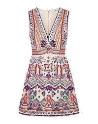 Abito in organza, con maxistrass. Alice Olivia Short Dress Dresses Yoox Com Beaded Dress Short White Embroidered Dress Patty Dress