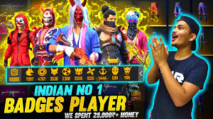 Free fire redemption reward is a place where you can claim free. We Bought Badges Worth 20 000 Rupees No 1 Player In India Crying Reaction Garena Free Fire Youtube