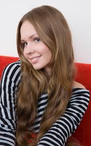 Women, model, brunette, long hair, brown eyes, looking at viewer, smiling,  striped clothing, HD phone wallpaper