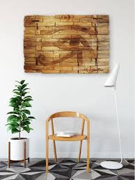 Egyptian Art Pharaonic Wall Decoration In Wood Horus Eye Xl Wall Mural Made Of Solid Wood Pure Handmade Unikat In 2020 Wall Decor Wood Wall Decor Wall Murals