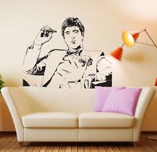 Famous Tony Montana Scarface Movie Wall Decal Wall Sticker Room Decor Vinyl Wall Art Mural Fashion Removable Movie Room Decor Wall Stickers Room Mural Wall Art