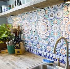Moroccan Inspired Tiles In The Kitchen Spanish Style Kitchen Kitchen Backsplash Designs Moroccan Kitchen