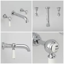 Badezimmer waschtisch armaturen pin auf badezimmer ideen, waschbecken im überblick materialien und arten obi, armatur mit badezimmer im klassischen stil →. Elizabeth Traditionelle 3 Loch Waschtisch Wandarmatur Mit Hebelgriffen Chrom Und Weiss