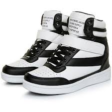 Black And White Platform Sneakers Amazon Com Affinest Women S Casual High Top Hidden Wedge Shoes 31 Liked On Polyv White Fashion Sneakers Black And White Sneakers White Platform Shoes