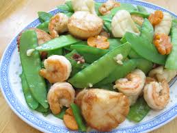 Stir Fried Snow Peas With Seafood Chinese Restaurant Style Cooking With Alison