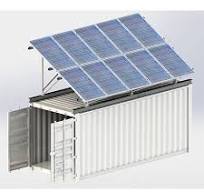 Supply container mount solar panel support on container ...