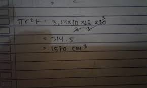 Check spelling or type a new query. Volume Tabung Dengan Diameter 10 Cm Dan Tinggi 20 Cm Adalah Cm3 Phi 3 14 Plisssss Jawabyah Brainly Co Id