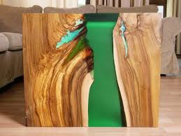Waterfall Live Edge River Coffee Table With Plexiglass Leg And Etsy Coffee Table Live Edge Table Resin Table