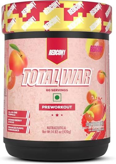 Redcon1 Total War - Pre Workout, 60 Servings (Sour Peach Rings) : Amazon.in: Health & Personal Care