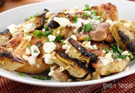 Chicken Thighs With Artichoke Hearts And Feta Cheese Feta Chicken Artichokes Glutenfree Healthy Skinny Taste Recipes Poultry Recipes Recipes