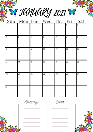 Butterflies And Flowers Themed 2021 Calendar In 2020 2021 Calendar Calendar Routine Planner
