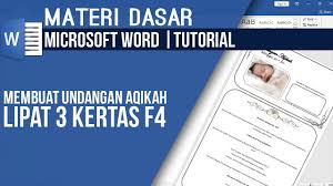 Akan tetapi, jika anda sudah faham, anda bisa. Cara Membuat Undangan Aqiqah Di Microsoft Word Youtube