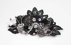 When it comes to bridal hair accessories, there are many different styles to choose from. Black Floral Hair Comb By Brassboheme 59 00 Rbw Black And Silver Hair Floral Hair Clip Silver Hair Clip