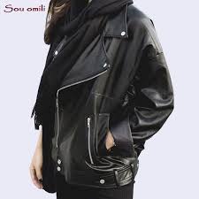 Uhytgf new oversized leather jacket woman short outerwear long sleeve autumn leather jacket female loose 4xl plus size coat 930. 2021 Boyfriend Loose Leather Jacket Women Oversized Black Jacket Moto Jaquetas Couro Casaco Chaquetas Chain Punk From Vincant 33 1 Dhgate Com