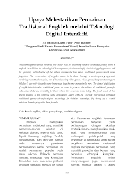 Huraikan peranan pelbagai pihak untuk memartabatkan permainan tradisional dalam kalangan masyarakat malaysia. Http Journals Telkomuniversity Ac Id Rupa Article Download 1011 845