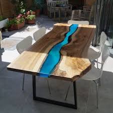 Resin River Dining Table Dining Table Resin Table Wood Dining Table