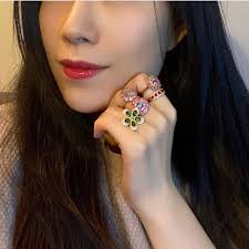 Teal Sapphire Clover Necklace in 14kt Yellow Gold Green Sapphire Dainty  Clover Gold Dainty Necklace Green Sapphire 16inch Made to Order