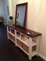 Rustic Long Narrow Two Tone Sofa Table With Storage Underneath Decor Home Diy Home Decor