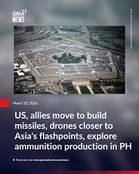 A US-led defense manufacturing partnership agreed to launch a new missile  motor production program with Japan, push forward a drone cooperation  effort across Asia and explore building a new ammunition production line