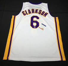 Jordan clarkson wearing a kobe jersey on game day 💛🐍. Jordan Clarkson Autographed Signed White Los Angeles La