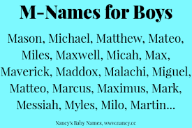 M Names For Baby Boys Baby Names Cool Baby Names Little Boy Names